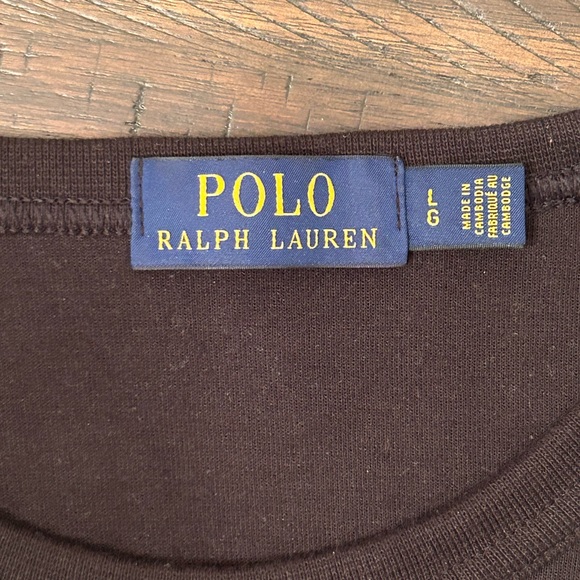 Polo Ralph Lauren Black Chenille P Logo Double-Knit Sweatshirt, Size Large - Picture 5 of 5